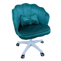 Scaun hidraulic, cu spatar, roti, catifea, birou, bar, salon, cosmetica, manichiura, pedichiura, 60l x 83h cm