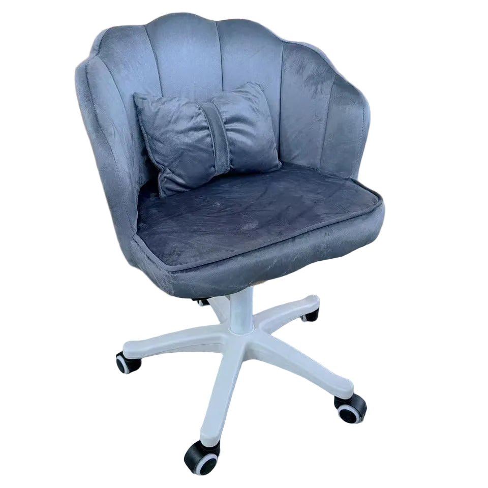 Scaun hidraulic, cu spatar, roti, catifea, birou, bar, salon, cosmetica, manichiura, pedichiura, 60l x 83h cm - BUZ.RO