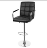 Scaun hidraulic reglabil salon/bar, picior static, alb/negru– design modern - BUZ.RO