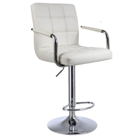 Scaun hidraulic reglabil salon/bar, picior static, alb/negru– design modern - BUZ.RO