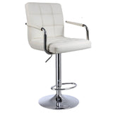 Scaun hidraulic reglabil salon/bar, picior static, alb/negru– design modern - BUZ.RO