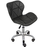 Scaun cu roti si inaltime reglabila pentru salon, cosmetica, birou, Negru/ALB