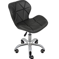 Scaun cu roti si inaltime reglabila pentru salon, cosmetica, birou, Negru/ALB