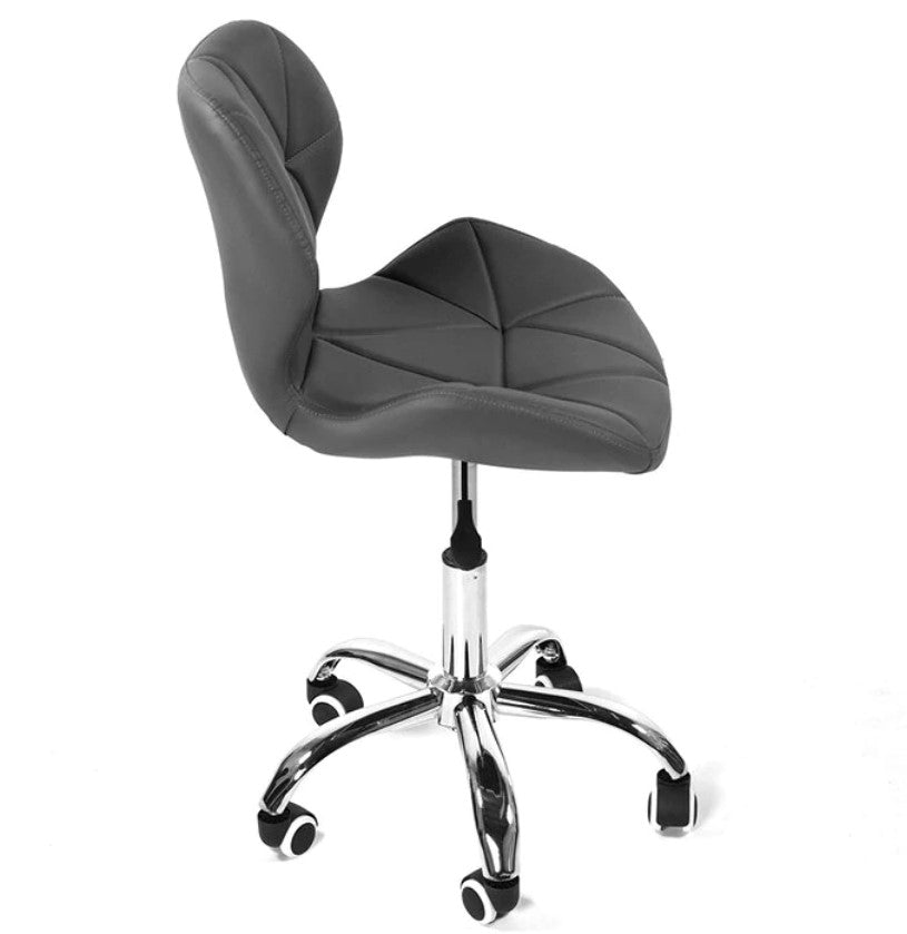 Scaun cu roti si inaltime reglabila pentru salon, cosmetica, birou, Negru/ALB