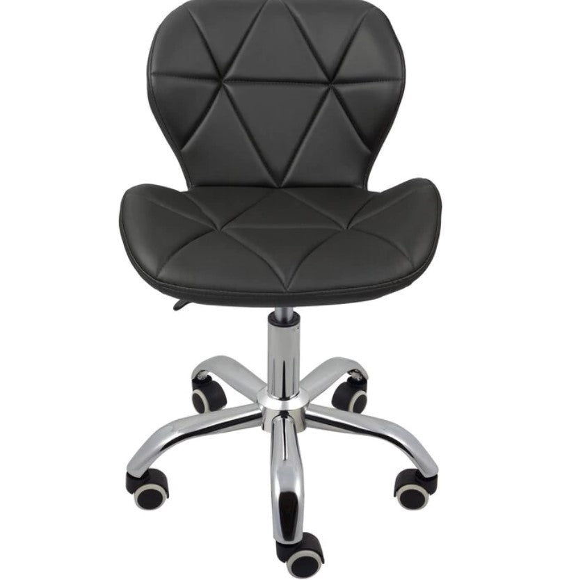Scaun cu roti si inaltime reglabila pentru salon, cosmetica, birou, Negru/ALB