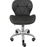 Scaun cu roti si inaltime reglabila pentru salon, cosmetica, birou, Negru/ALB