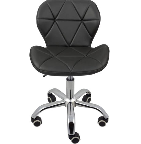 Scaun cu roti si inaltime reglabila pentru salon, cosmetica, birou, Negru/ALB