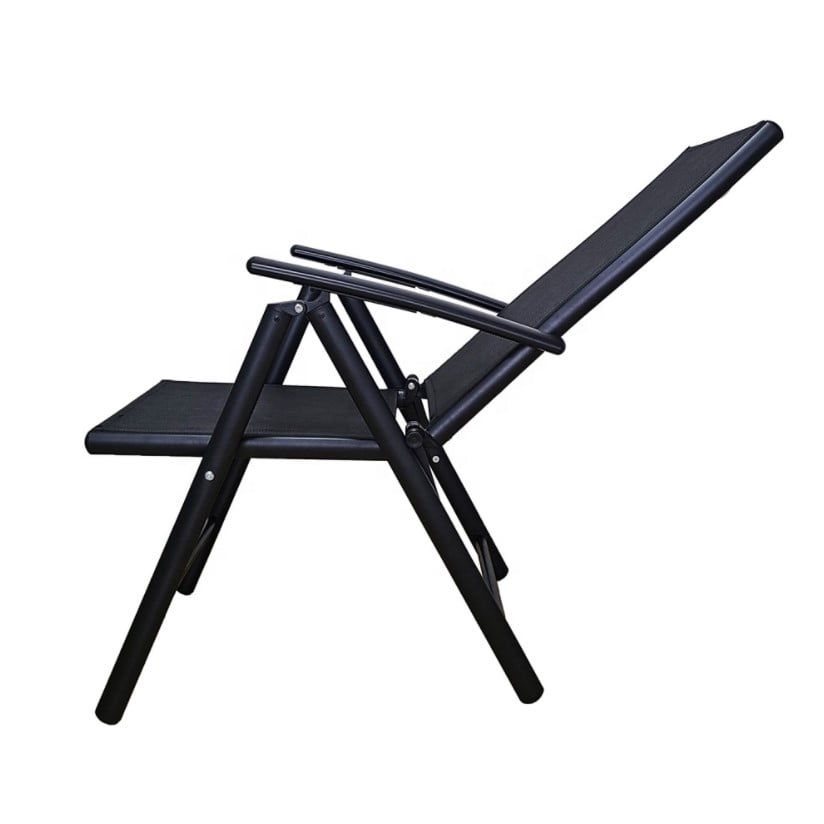 Scaun pliabil, confortabil, scaun terasa, gradina, camping, plaja, din plasa, negru