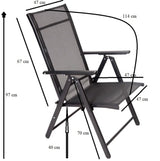 Scaun pliabil, confortabil, scaun terasa, gradina, camping, plaja, din plasa, negru