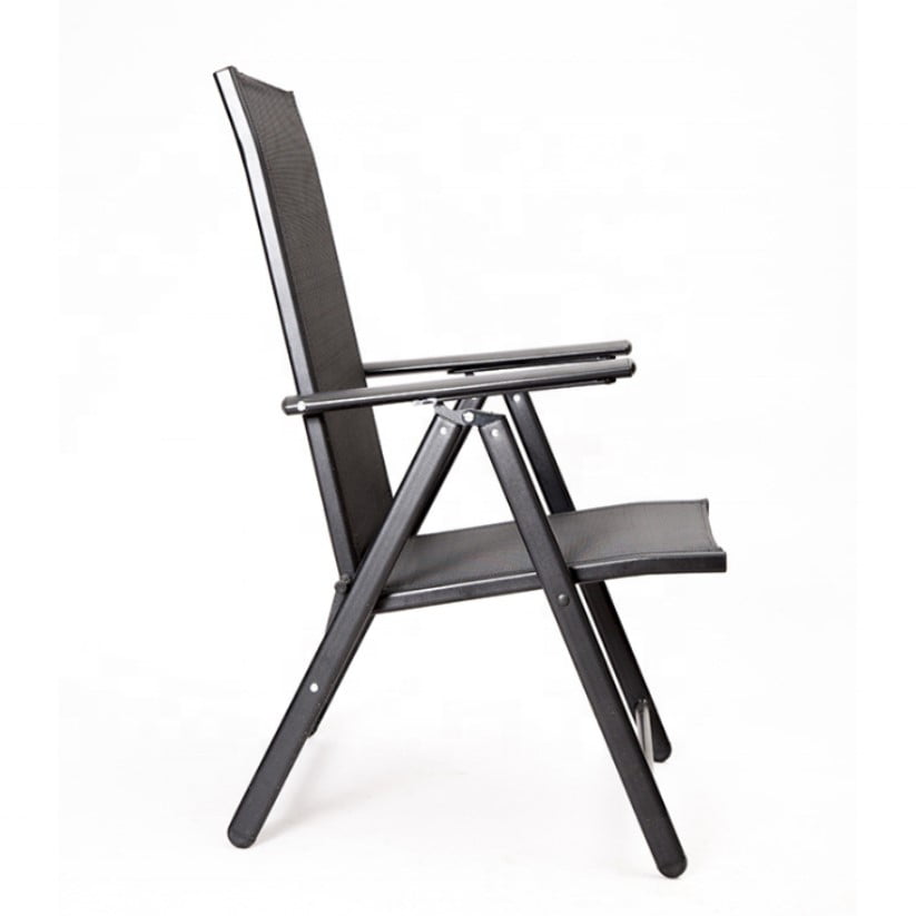 Scaun pliabil, confortabil, scaun terasa, gradina, camping, plaja, din plasa, negru