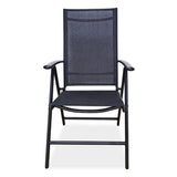 Scaun pliabil, confortabil, scaun terasa, gradina, camping, plaja, din plasa, negru