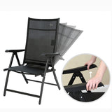 Scaun pliabil, confortabil, scaun terasa, gradina, camping, plaja, din plasa, negru