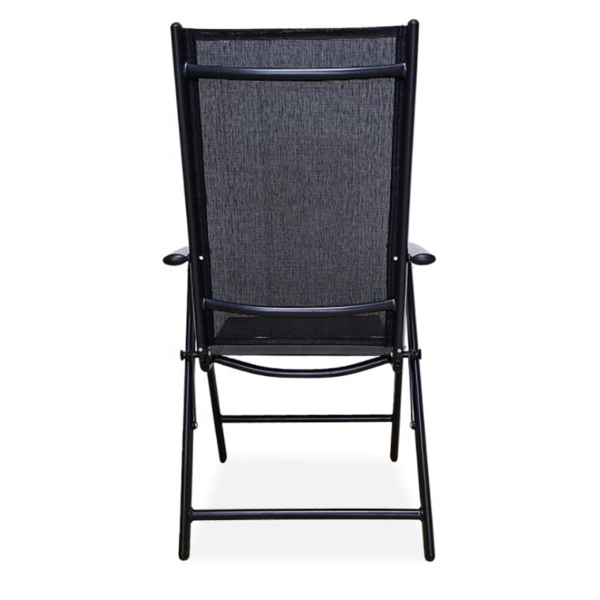Scaun pliabil, confortabil, scaun terasa, gradina, camping, plaja, din plasa, negru