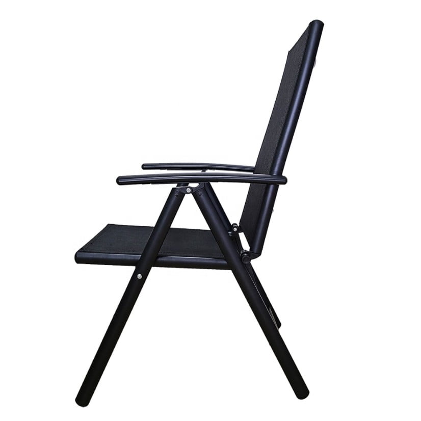 Scaun pliabil, confortabil, scaun terasa, gradina, camping, plaja, din plasa, negru