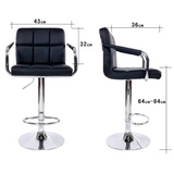 Scaun bar, scaun salon, inaltime reglabila intre 64-84 cm, dimensiuni 116x43cm, negru