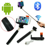 Selfie stick cu bluetooth pe maner, inclinatie reglabila, maxim 1m distanta, negru cu portocaliu, buz
