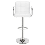 Set 2 scaune, salon, bar, inaltime reglabila, 64 - 84 cm, 116x43cm, hidraulic, albe - BUZ.RO