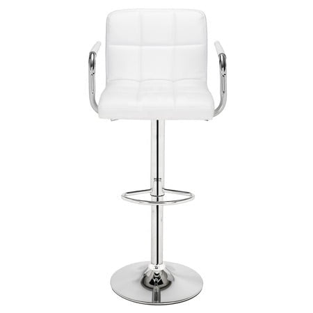 Set 2 scaune, salon, bar, inaltime reglabila, 64 - 84 cm, 116x43cm, hidraulic, albe - BUZ.RO