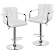 Set 2 scaune, salon, bar, inaltime reglabila, 64 - 84 cm, 116x43cm, hidraulic, albe - BUZ.RO