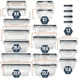 Set 20 recipiente pentru depozitarea alimentelor cu capac ermetic, din plastic, pentru diverse preparate, legume si fructe - BUZ.RO