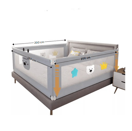 Set 3 bariere protectie culisante pentru pat, inaltime reglabila 68 - 98 cm, 160 cm 180 cm 200 cm - BUZ.RO