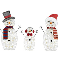 Set 3 oameni de zapada, luminosi pentru Craciun, interior, exterior, 60 leduri, rezistent la apa, lumina alb calda