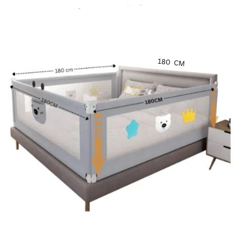 Set 4 bariere protectie culisante pentru pat, inaltime reglabila 68 - 98 cm, 160 cm 180 cm 200 cm - BUZ.RO
