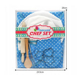 Set bucatarie copii roz cu sort, palarie,sucitor si alte accesorii , 11 piese blue