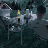 Set camping cu masa si 4 scaune pliabile, cu geanta de transport, aluminiu, negru, 95x52x50 cm