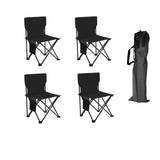 Set camping cu masa si 4 scaune pliabile, cu geanta de transport, aluminiu, negru, 95x52x50 cm