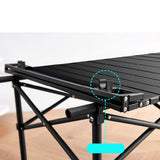 Set camping cu masa si 4 scaune pliabile, cu geanta de transport, aluminiu, negru, 95x52x50 cm