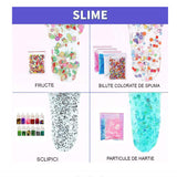 Set creativ slime cu 24 culori si 120 accesorii, sigure si non-toxice