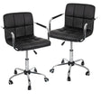 Set de 2 scaune birou, cu roti, inaltime reglabila intre 43 - 53 cm,103x42cm, negru - BUZ.RO