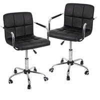 Set de 2 scaune birou, cu roti, inaltime reglabila intre 43-53 cm,103x42cm, negru