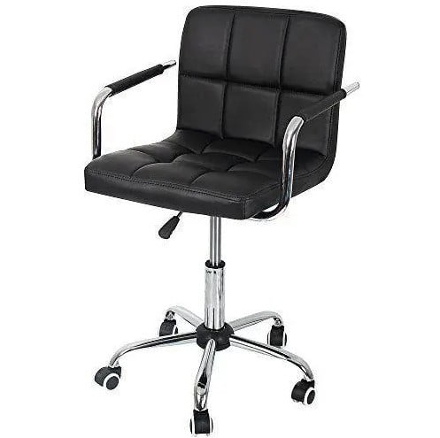 Set de 2 scaune birou, cu roti, inaltime reglabila intre 43-53 cm,103x42cm, negru