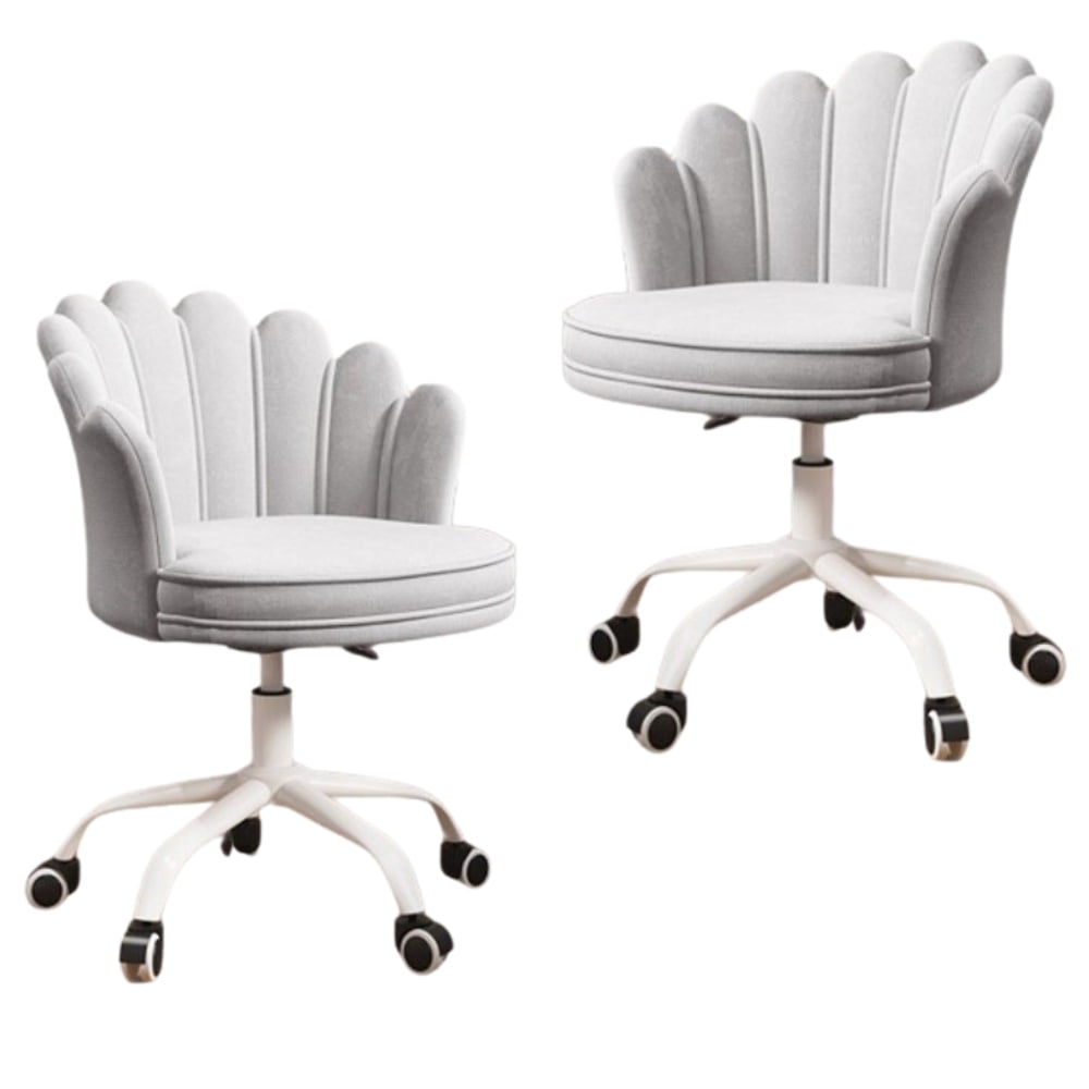 Set 2 scaune birou, modern, din catifea, elegant, ergonomic, rotativ, inaltime reglabila intre 74-84 cm, gri