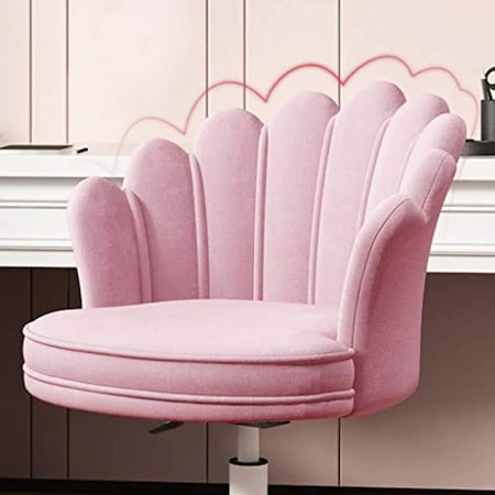 Set 2 scaune birou, modern, din catifea, elegant, ergonomic, rotativ, inaltime reglabila intre 74-84 cm, roz