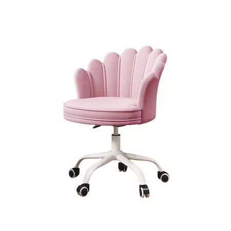 Set 2 scaune birou, modern, din catifea, elegant, ergonomic, rotativ, inaltime reglabila intre 74-84 cm, roz