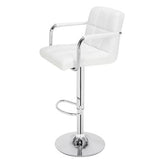 Set 2 scaune, salon, bar, inaltime reglabila, 64-84 cm, 116x43cm, hidraulic, albe