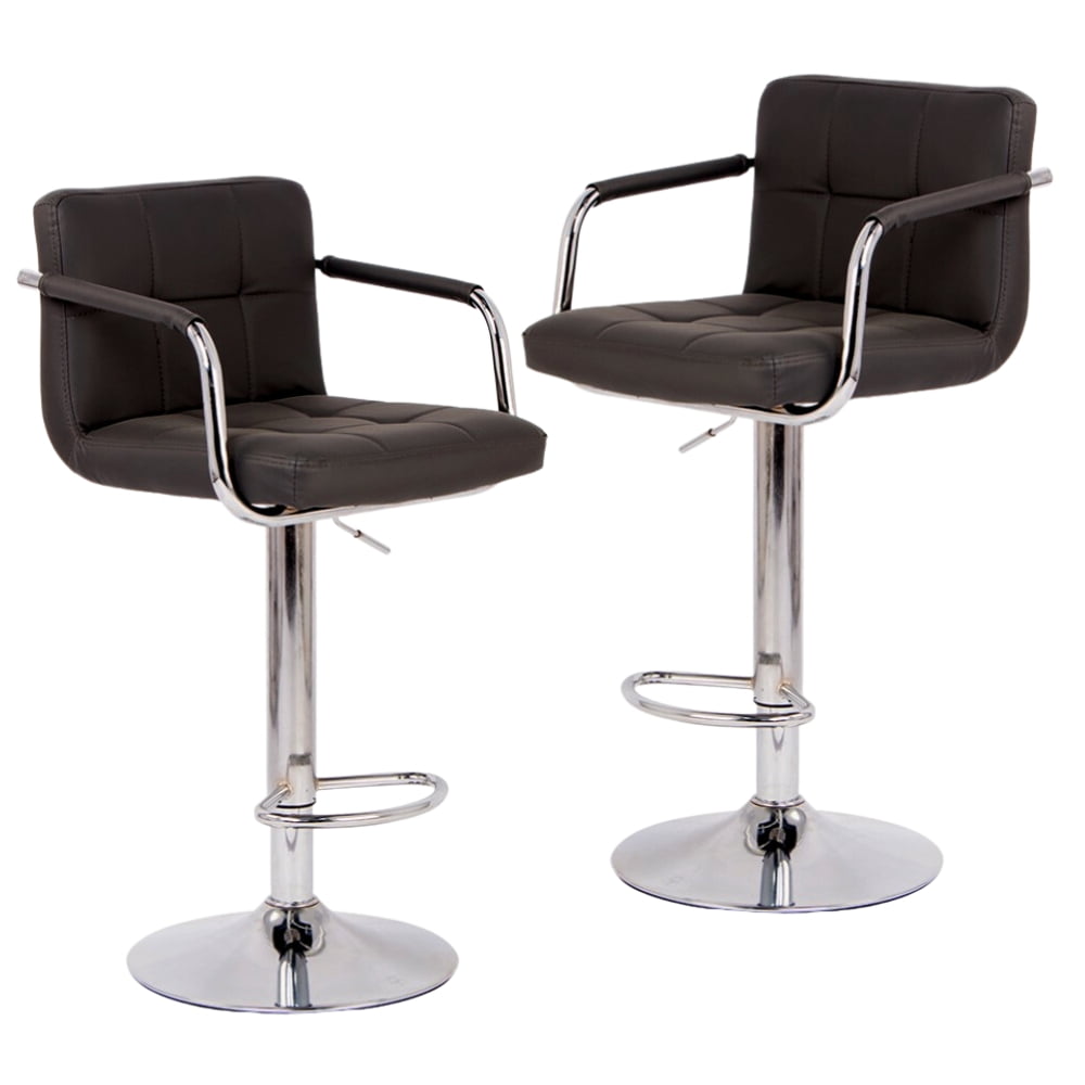 Set de 2 scaune salon bar, inaltime reglabila intre 64 - 84 cm, dimensiuni 116 x 43cm, negru - BUZ.RO