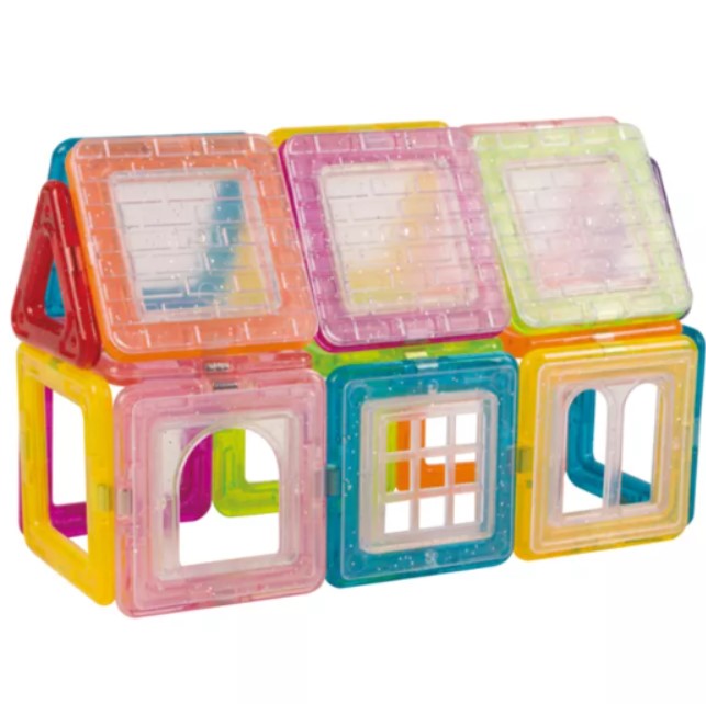 Set de constructie magnetica, educativ si creativ, magnetic construction blocks cu 56 piese