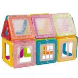 Set de constructie magnetica, educativ si creativ, magnetic construction blocks cu 56 piese