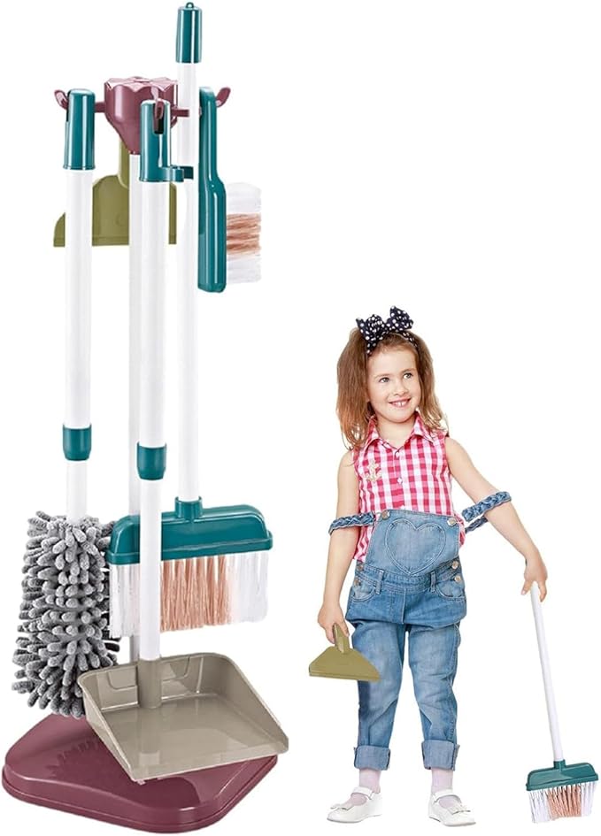 Set de curatenie casa pentru copii cu galeata , mop si alte accesorii ,18 piese