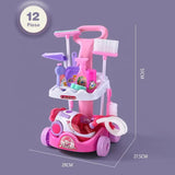 Set curatenie copii, educativ si interactiv, 12 piese, aspirator inclus, matura, faras, 51cmx29cmx27.5cm