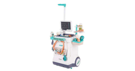 Trusa doctor copii cu carucior medical, sunete , lumini  26 Piese