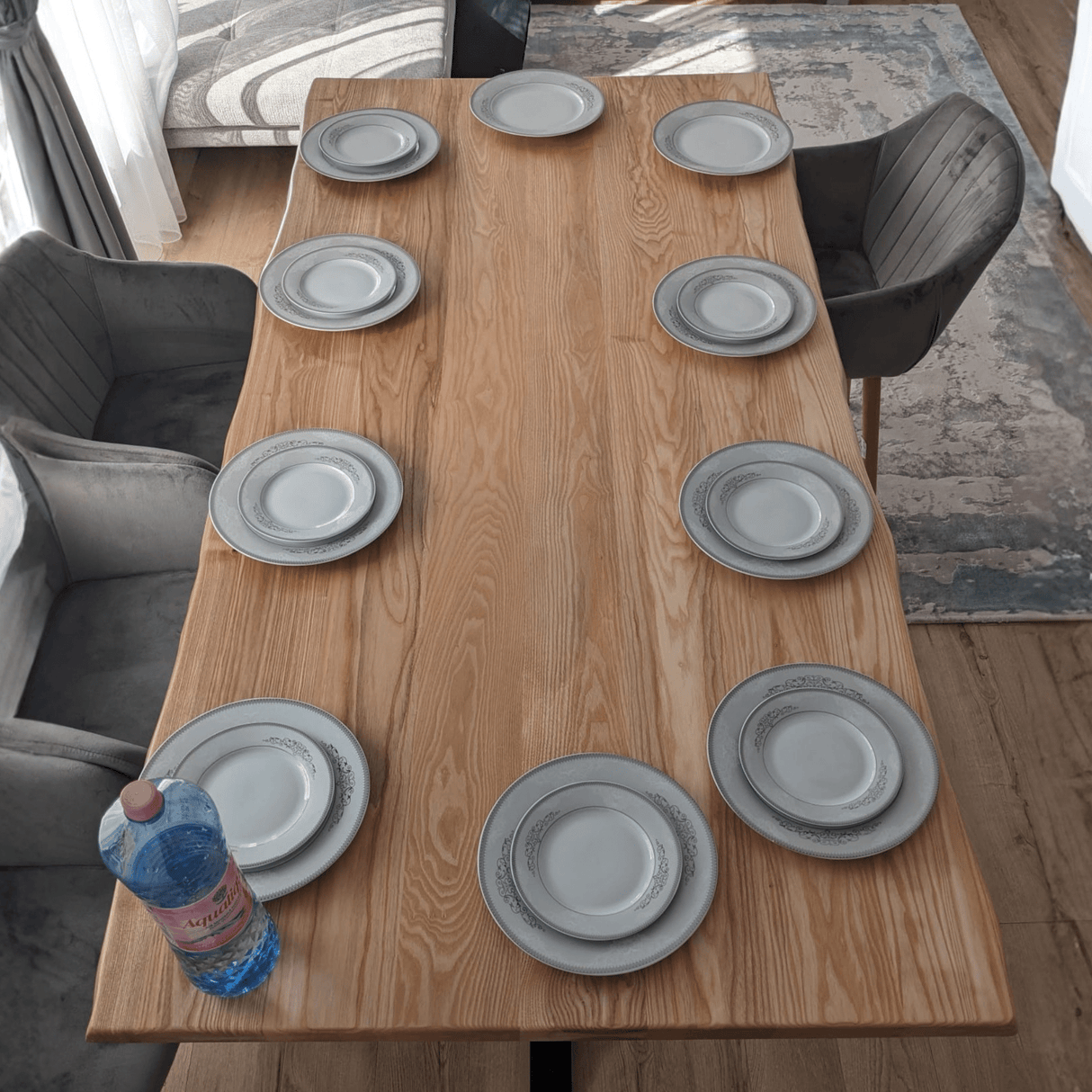 Set Dining | Masa Frasin Masiv | 200x100 cm | Confort Premium - BUZ.RO