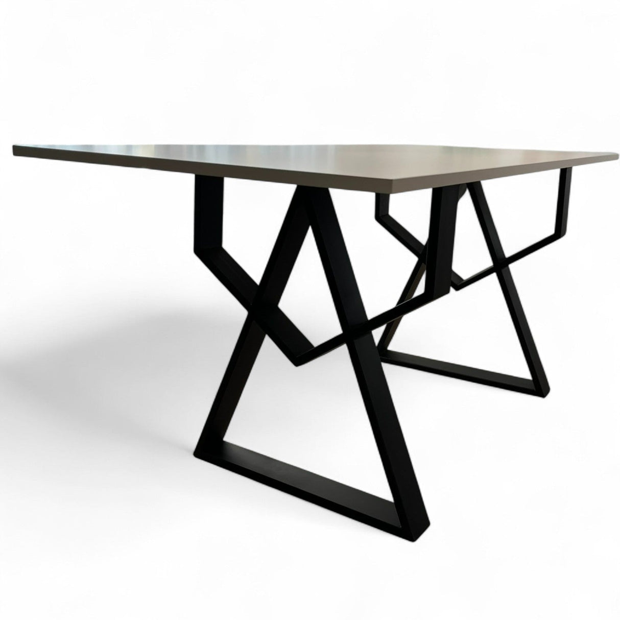 Set masa cu scaune bucatarie, dining, living, sufragerie, blat bej cu picioare metalice, scaune husa gri ,4 persoane, DANA - BUZ.RO