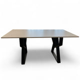 Set masa cu scaune bucatarie, dining, living, sufragerie, blat bej cu picioare metalice, scaune husa gri ,4 persoane, DANA - BUZ.RO