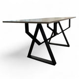 Set masa cu scaune bucatarie, dining, living, sufragerie, blat din pal cu picioare metalice, scaune husa catifea gri, 4 persoane, Alina - BUZ.RO
