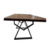 Set masa cu scaune bucatarie, dining,living, sufragerie, blat din lemn masiv cu picioare metalice moderne, scaune husa catifea verde, 6 persoane, set Maria - BUZ.RO